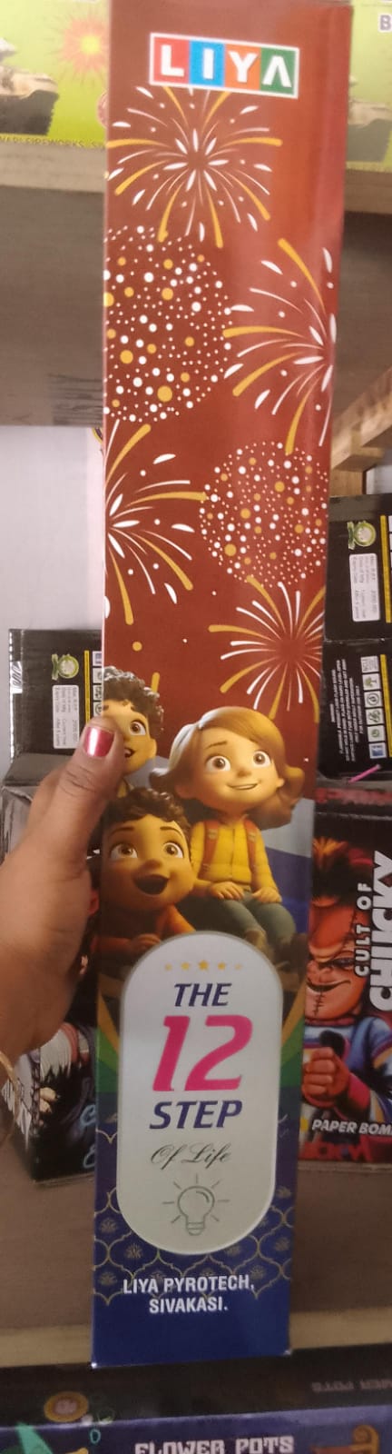 inba Crackers LIYA  3 1/2 inch 12 steps Fancy Multi color Dazzling sky shot